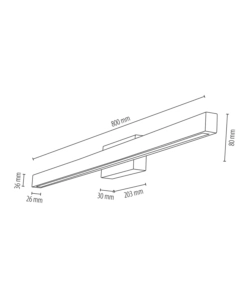 APPLIQUE ONLI "DORA" METALLO E LEGNO LED, 80X5,6X8 CM